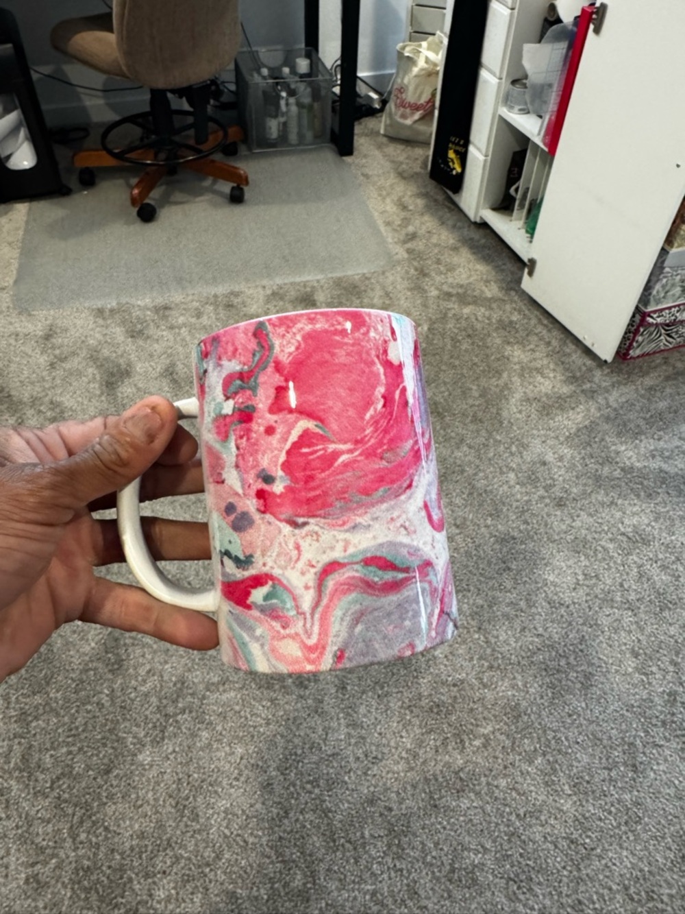 Pink Marble Swirl Ceramic Mug